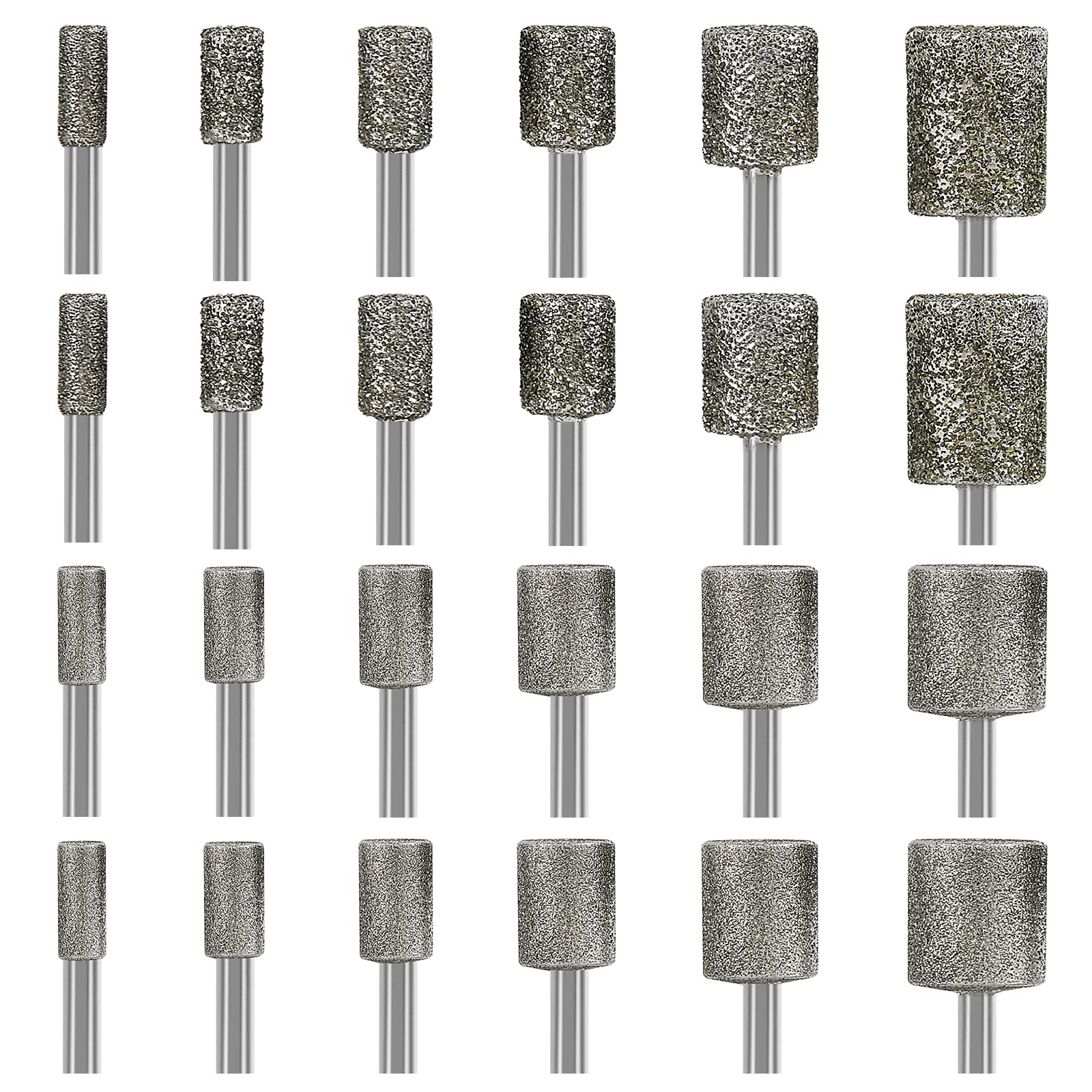 Diamond Burr Set,Hakkin 20Pcs Diamond Grinding Burr Stone Carving Bits