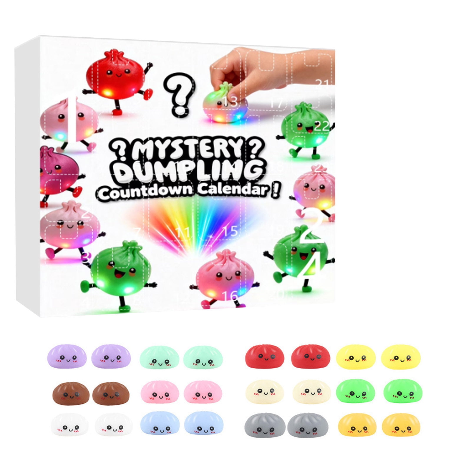 24PCS Dumplings Squishies Advent Calendar, Slow Rising Dumpling Stress ...