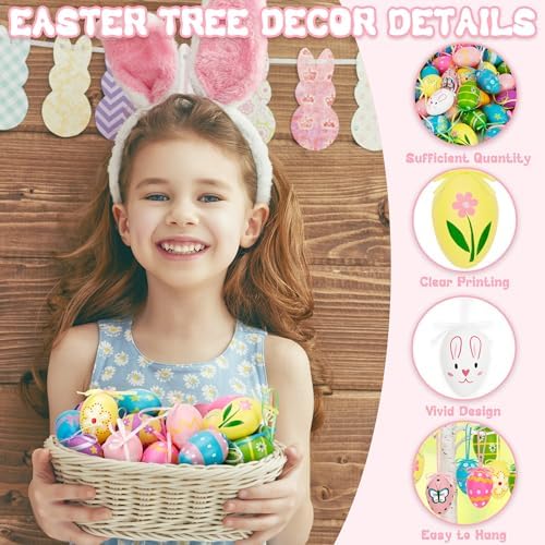 24PCS Easter Tree Ornaments, 24 Kinds Easter Hanging Ornaments Tree