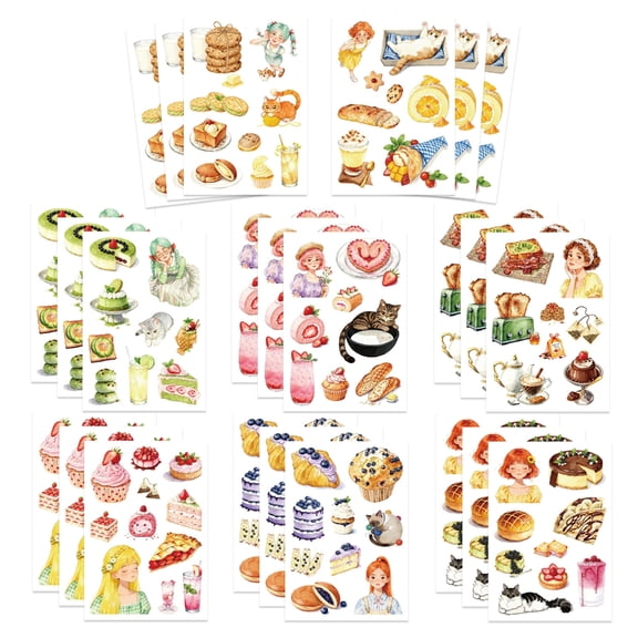 24PCS Farm Stickers for , Safe PVC Food & Designs for and Educational Play