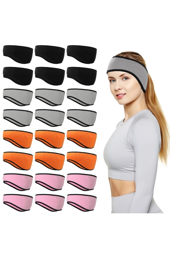 24PCS Fleece Ear Warmer Headband, Winter Headband for Running, Workout, Yoga, Men & Women Winter Ear Muffs for Outdoor Activities
