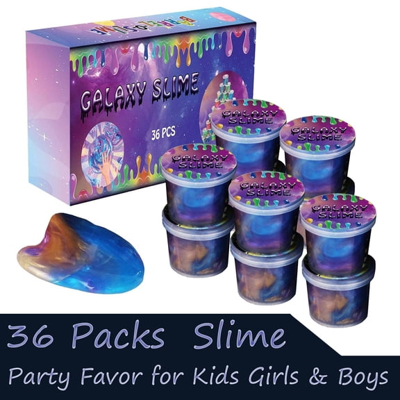 24PCS Galaxy Slime Toys, Galaxy Colour Design, Stress Relief, Birthday Party Gifts for Kids, Christmas Gifts, Non-Sticky