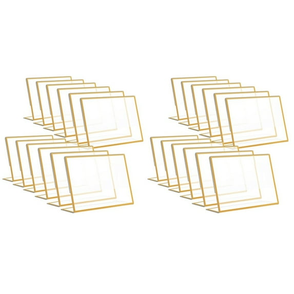 EHWINE Acrylic Sign Holder 4 X 6, 20 Pack Double-Sided Stand Up Table