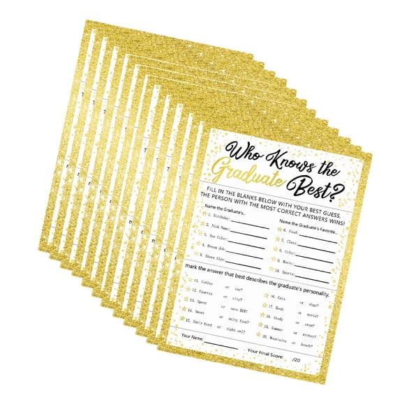 24PCS Graduation Party Who Knows Graduate Best Game Cards Set For Students And Teachers Grad Celebration Supplies