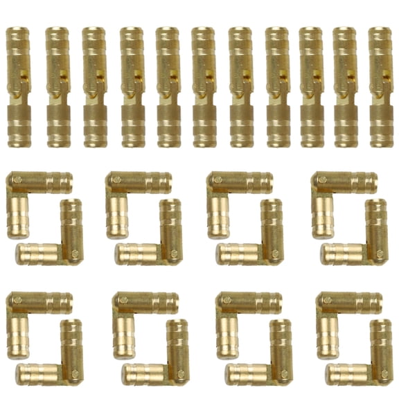 24PCS Invisible Brass Barrel Hinges, 4x20mm Mini Hidden Concealed Hinges for Jewelry Box, Music Box, Cabinet Door, Small Woodworking Projects