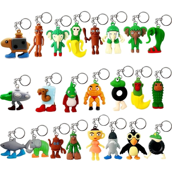 24PCS Italian Brainrot Meme Keychains, Funny Internet Style Mini Figurines, Novelty Keyring Toys for Backpack, Keys, Party Favors, Birthday & Holiday Gifts