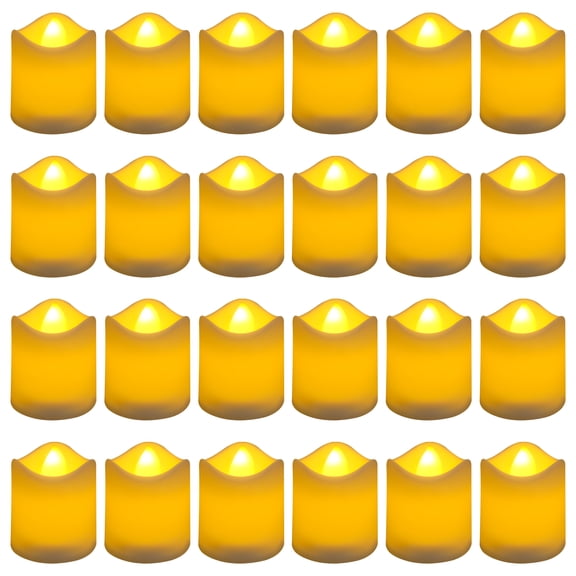 24PCS Flameless Votive Candles Electric Fake Candle Battery Operated LED Tea Lights in Warm White for Wedding, Table, Halloween,Christmas Decorations