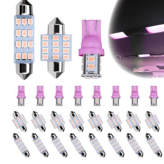 24PCS LED Interior Replacement Bulbs, Interior Car Lights, Dome Light LED Car Bulb Kit Set T10 31 mm 42 mm, Used for Map Dome Lights and License Plate Courtesy Lights Accessories
