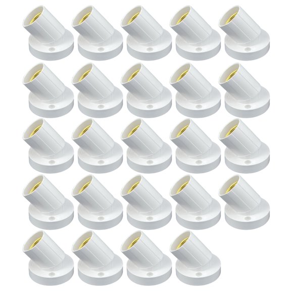 24PCS Light Socket 90 Degree Adjustment Screw In Angled Lamp Base Angled Light Base For Secure Wall Installation