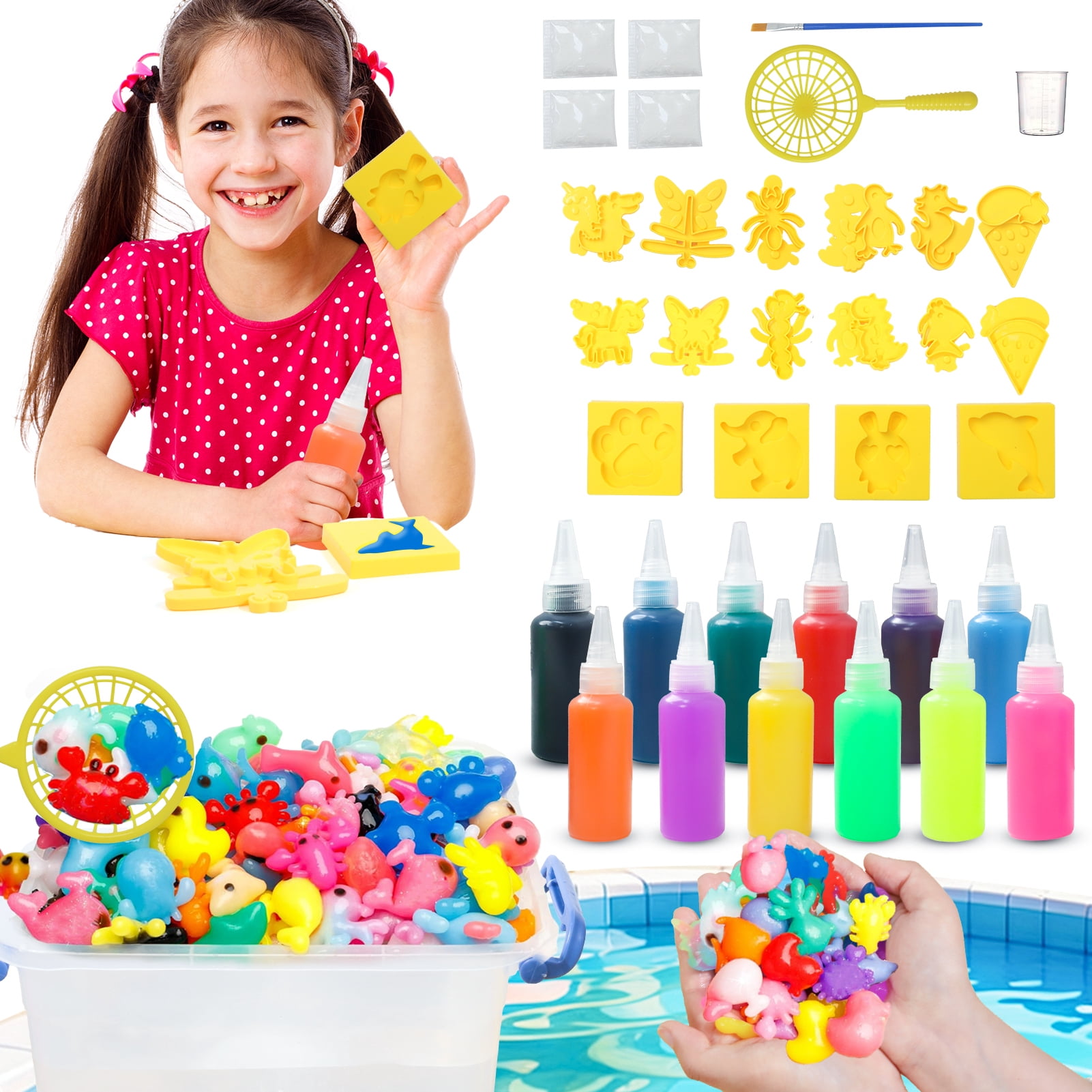 24PCS Magic Water Elf Toy Set, Water Gel Kit, Magic Water Elves, Children's DIY Aqua Fairy Kit With 12 Magic Gels, Christmas Gifts, Birthday Gifts, Party Favors, Arts & Crafts DIY Toys For Kids 3+
