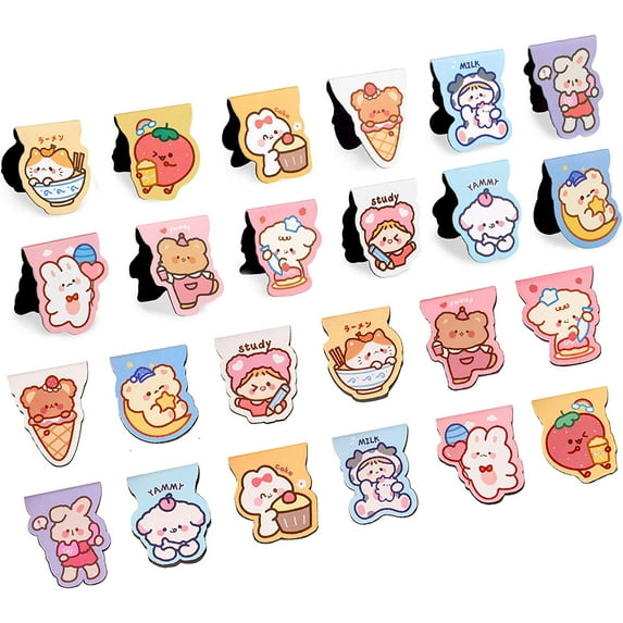 24PCS Magnetic Bookmarks for Kids, Cute Magnet Book Markers, Animals Book Mark, Bookmarks for Women, Page Clips Bookmark for Students Girls School Home Office Supplies