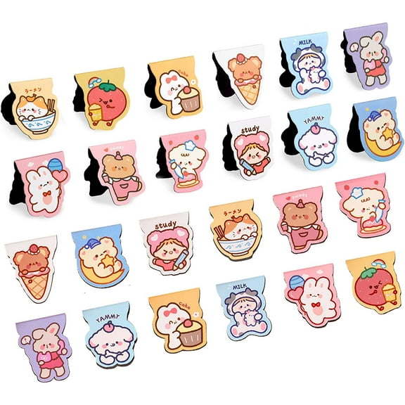 24PCS Magnetic Bookmarks for Kids, Cute Magnet Book Markers, Animals Book Mark, Bookmarks for Women, Page Clips Bookmark for Students Girls School Home Office Supplies
