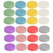 24PCS Mason Jar Lids - Colored Plastic Mason Lids Regular Mouth, Leak Proof Canning Covers with Silicone Rings for Ball, Kerr and More, Reusable Can Tops Caps Covers for Jars
