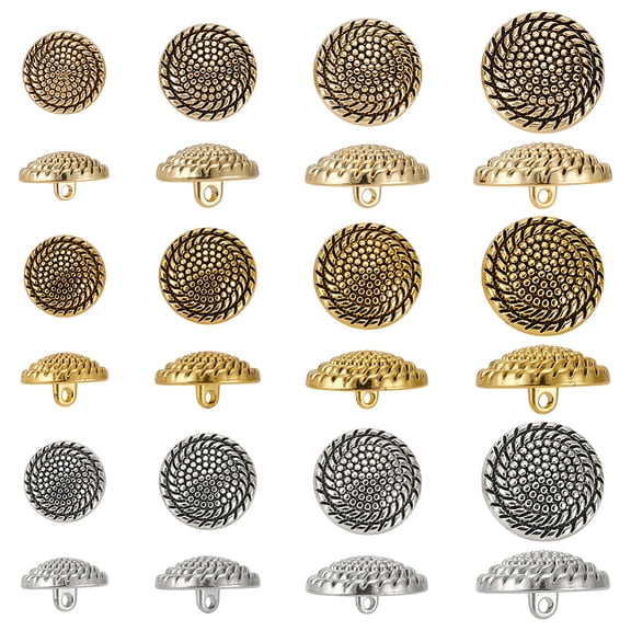24PCS Metal Blazer Button Set 12 Styles Round Alloy Buttons with 2mm Hole Alloy Shank Buttons