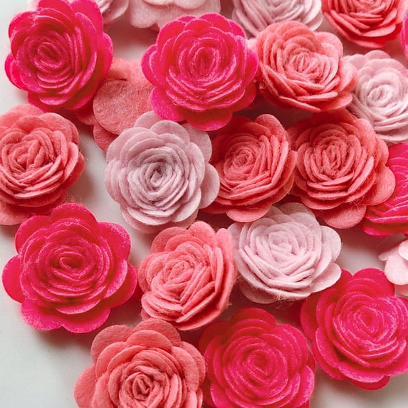 24PCS Mini Flower Heads Small Silk Fake Rose Tiny Artificial Rose Head for Scrapbooking Sewing Embellishment Home Wedding Wreath Birthday DIY Decor Crafts