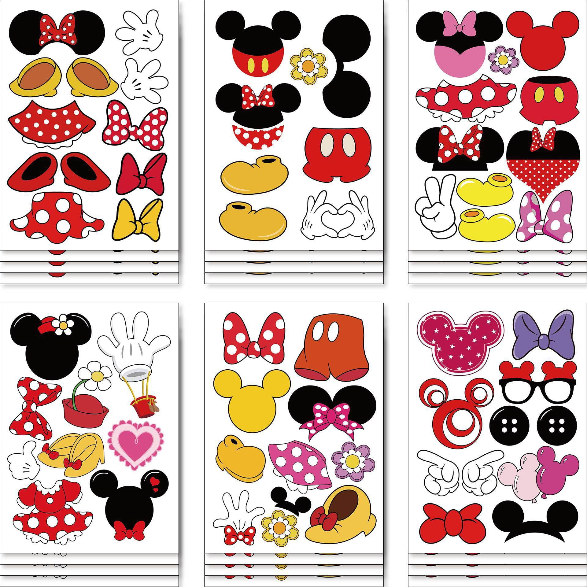 24PCS Mouse Stickers for Kids Make Your Own Princess, Girls Make a Face ...