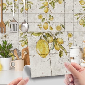 24PCS Peel and Stick Tile Backsplash, 6"x6" Stick on Backsplash for Kitchen, Self Adhesive Leaves Tile for Kitchen Backsplash and Bathroom