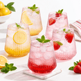 Pink Pvc Vinyl 24PCS Pink Disposable Plastic Wine Glasses, 14 Oz Cocktail and Spritz ...