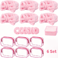 thumbnail image 1 of 6Set Pink Spa Party Favor Set, Spa Headbands, Velvet Scrunchies, Makeup Remover Wipes, Cosmetic Bags, Trip Gifts, for Slumber Supplies for Girls Weekend Makeover, 1 of 7