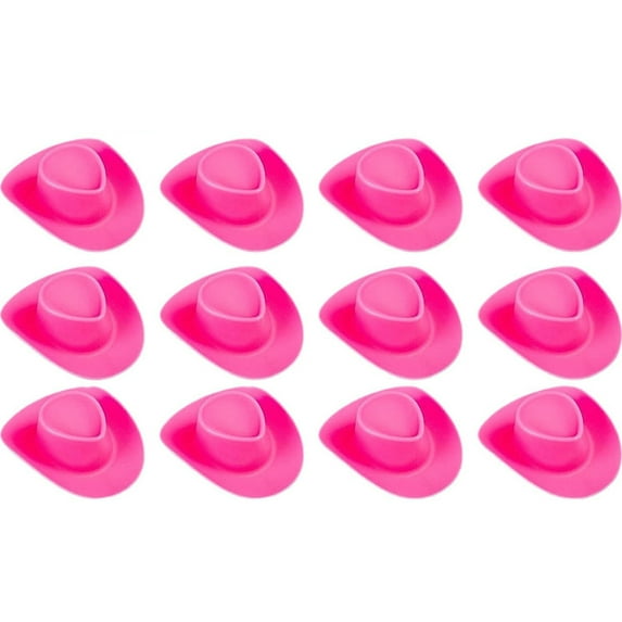 24PCS Plastic Mini Western Cowboy Cowgirl Hats Miniature Hats, Cute Doll Cupcake Topper Tiny for Pretend Play Dollhouse Decoration, approx. 1.73 inch/ 4.4 cm