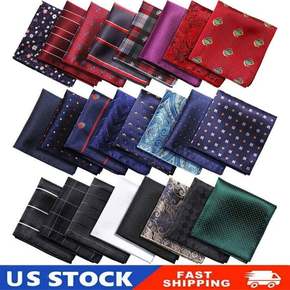 24PCS Pocket Squares for Men Suit Pocket Handkerchief Soft Hankies for Wedding