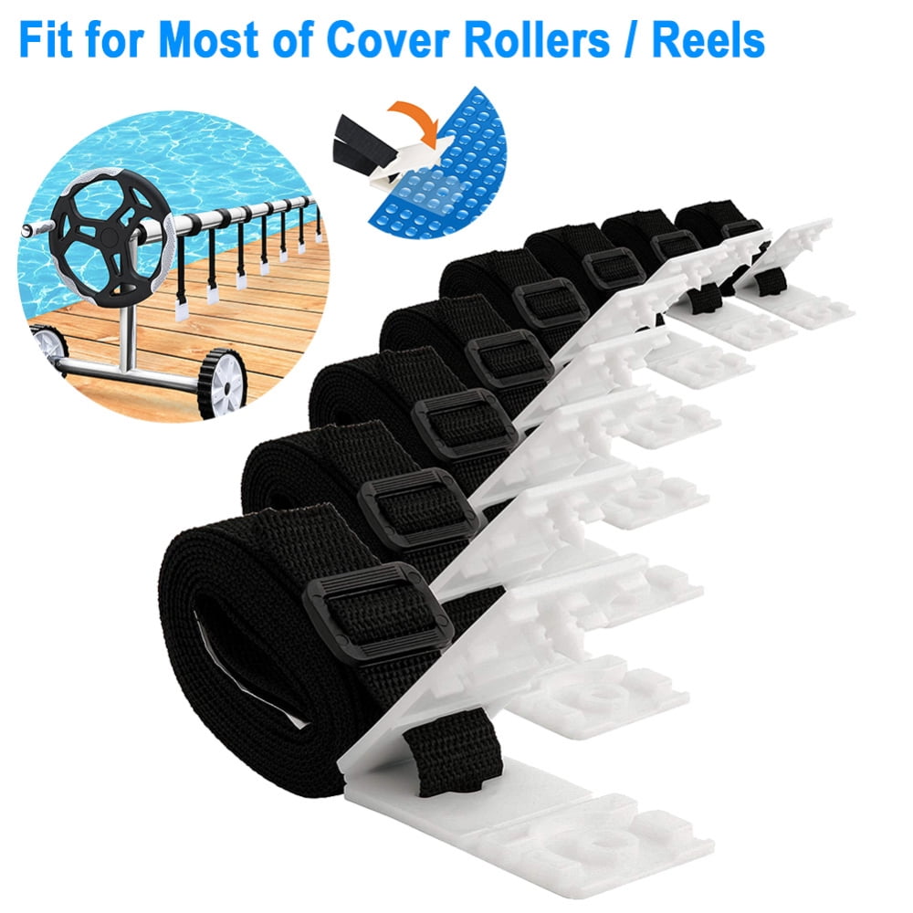 24PCS Pool Solar Cover Reel Attachment Straps Kit for In Ground