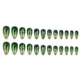 thumbnail image 1 of 24PCS Press On Nails, Green Press on Nails Medium Almond Fake Nails, 3D Flower False Nails Spring Summer Nails, Soft Press on Fake Nail with Designs for Women, 1 of 10