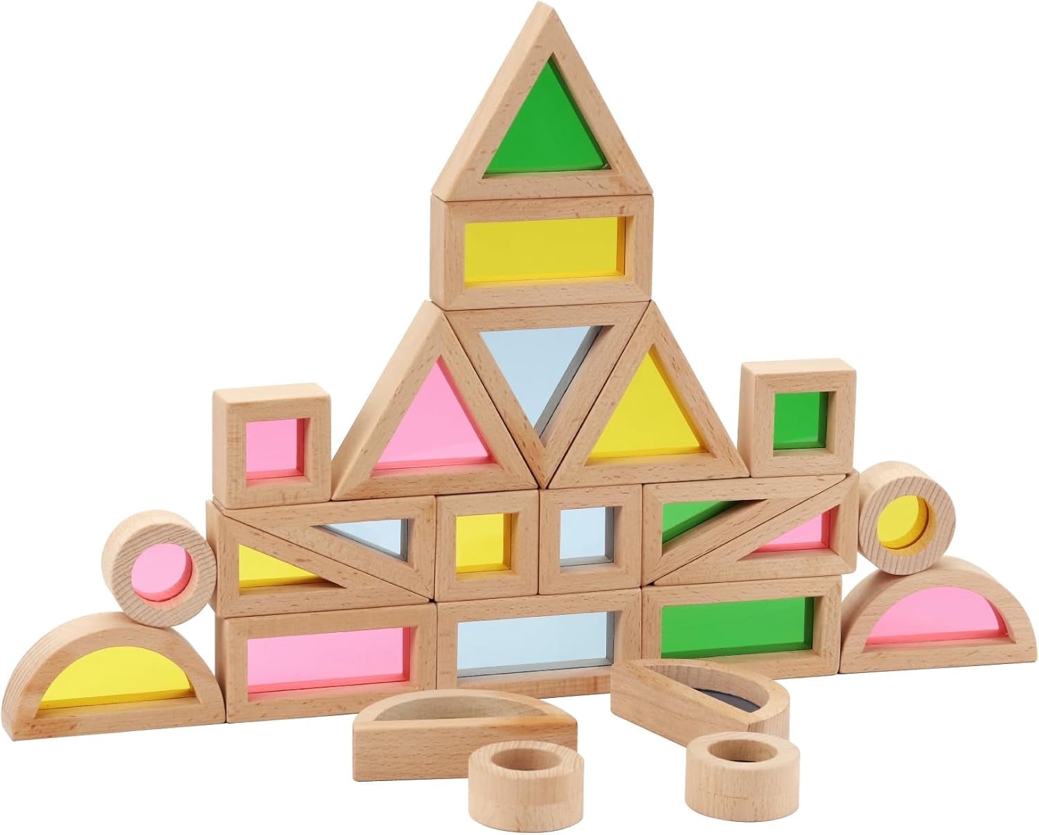 24PCS Acrylic Transparent Building Blocks – Sensory Blocks for Toddler ...