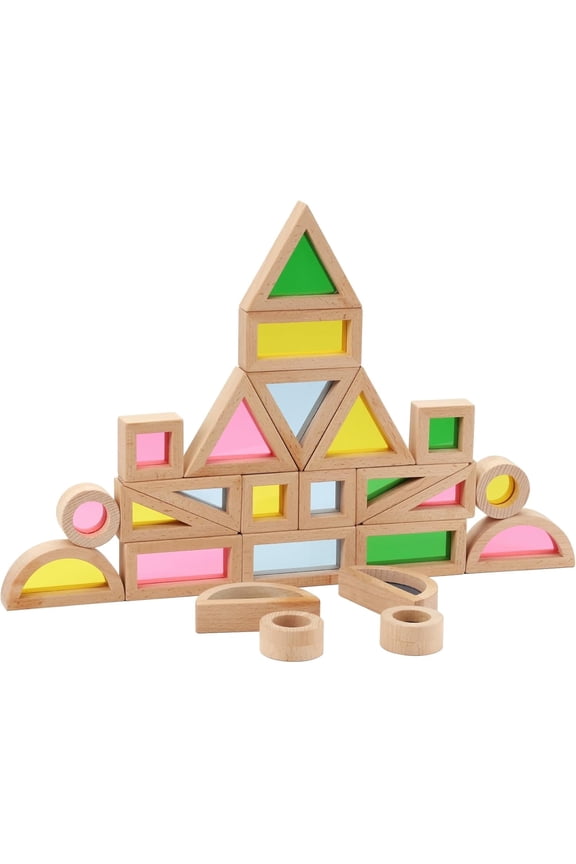 24PCS Acrylic Transparent Building Blocks  Sensory Blocks for Toddler, Clear Stacking Toys for Endless Fun!