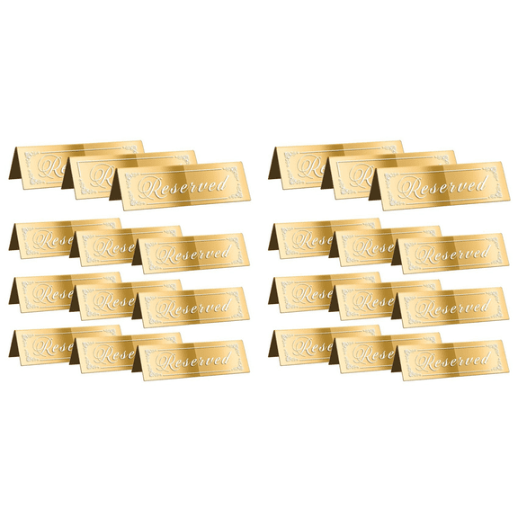 24PCS Reserved Table Signs, Gold Reserved Signs for Wedding, Acrylic Doubleside Reserved Seating Signs Guest Reservation,24 x Reserved Table Signs,Gold