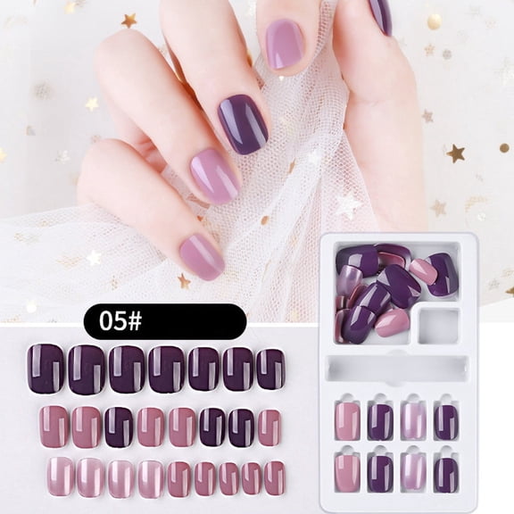 24PCS Reusable Full Cover False Nail Tips with Strong Tabs for Instant Elegant Salon Quality Manicure at Home