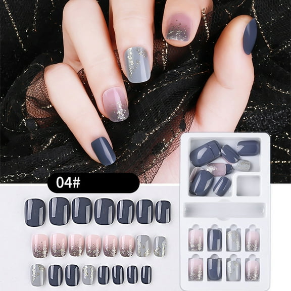 24PCS Reusable Full Cover False Nail Tips with Strong Tabs for Instant Elegant Salon Quality Manicure at Home