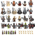 thumbnail image 1 of 24PCS/Set The Lord of Rings Minifigures Building Blocks Toys, The Hobbit,Genie,Half-orcs,Strong Orcs,Aragorn,Weapons,Flags & More The Lord of Rings Collectible Characters Action Figures for Fans, 1 of 4