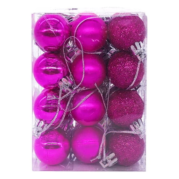 24PCS Small Christmas Ball Ornaments, Tree Ornament Pendant Shatterproof Pastel Christmas Decorations Tree Balls (3cm /1.18")