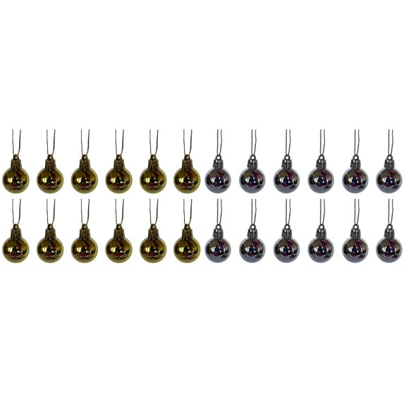 24PCS Small Christmas Ornaments Shatterproof Christmas Tree Decorations for Holiday Wedding Party Decoration, Miniature Xmas Tree Hanging DIY Craft Decor Supplies