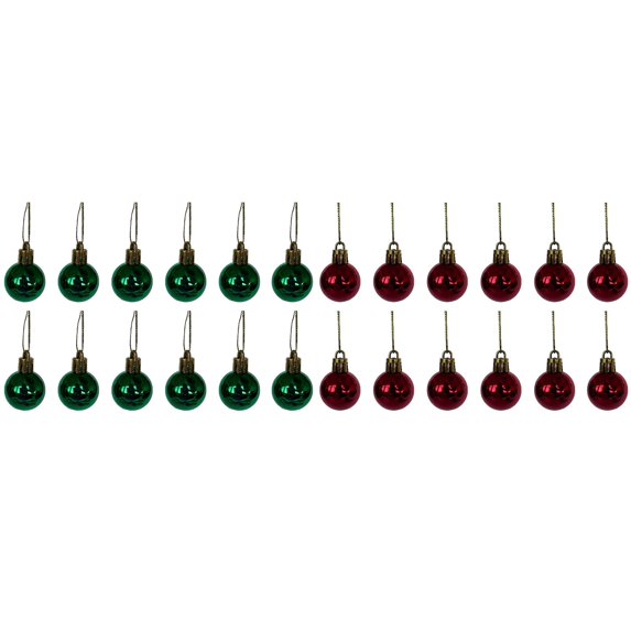 24PCS Small Christmas Ornaments Shatterproof Christmas Tree Decorations for Holiday Wedding Party Decoration, Miniature Xmas Tree Hanging DIY Craft Decor Supplies