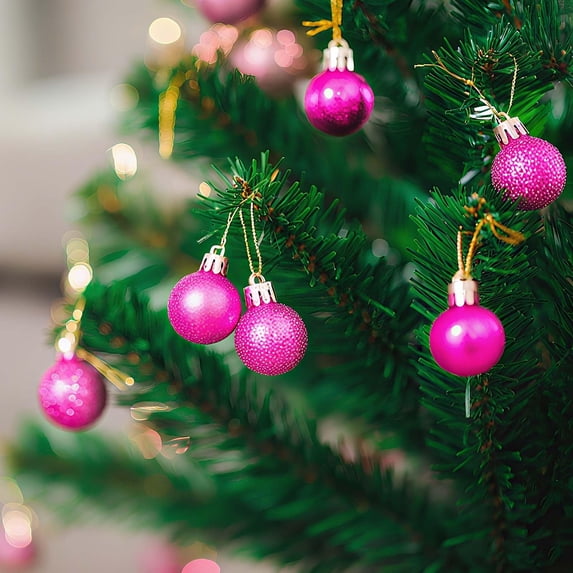24PCS Small Christmas Tree Ornaments Balls Set, Christmas Tree Hanging Ornaments, Vintage Ornaments for Christmas Tree