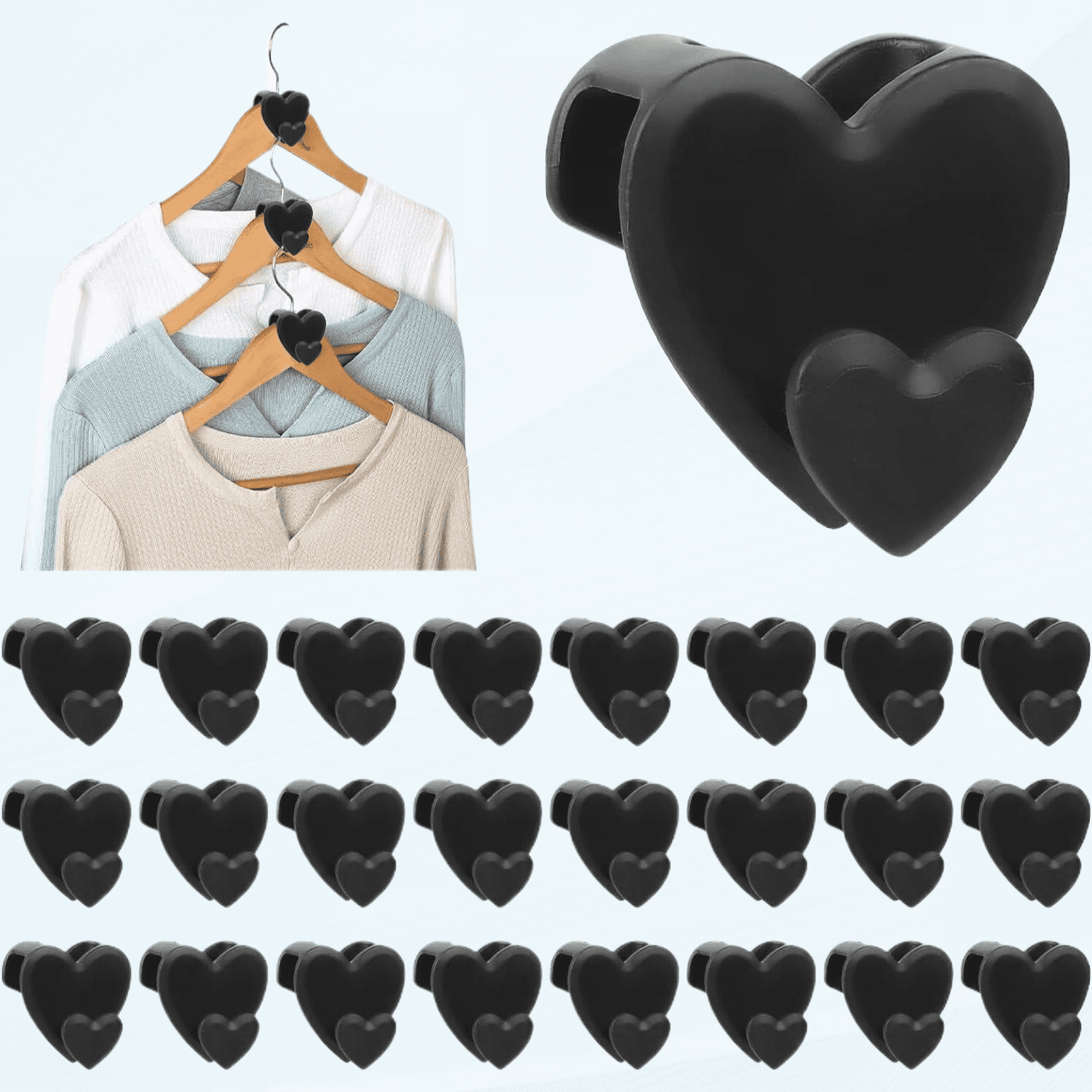 24PCS Space Triangles for Hanging Clothes, Space Saving Hangers Hooks