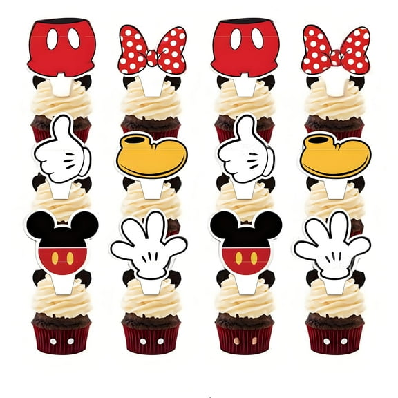 24PCS Stitch Cake Cup and Toppers Cake Toppers, Happy Birthday Party Supplies Cake Decorations for, Kids Birthday Party