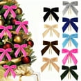 thumbnail image 1 of 24PCS Velvet Christmas Bows, 3.5" Velvet Bows Christmas Tree Wreaths Ornament, Vintage Ribbon Bows with Twist-Ties, for Xmas Trees, Gift Wrapping, Crafts, Wedding, Party, 1 of 7