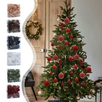 24PCS Velvet Christmas Ornaments, Christmas Ornaments, Velvet Christmas Balls, Flocked Christmas Ball Ornaments Hanging Ornaments Shatterproof Xmas Balls for Party Christmas Tree Decoration