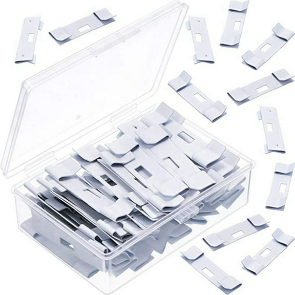 24PCS Venetian Metal Clip Set White Hanging Piece Curtain Accessories Set Curtain Accessories Hanging Piece Clips,24 x Venetian blind metal clip,White