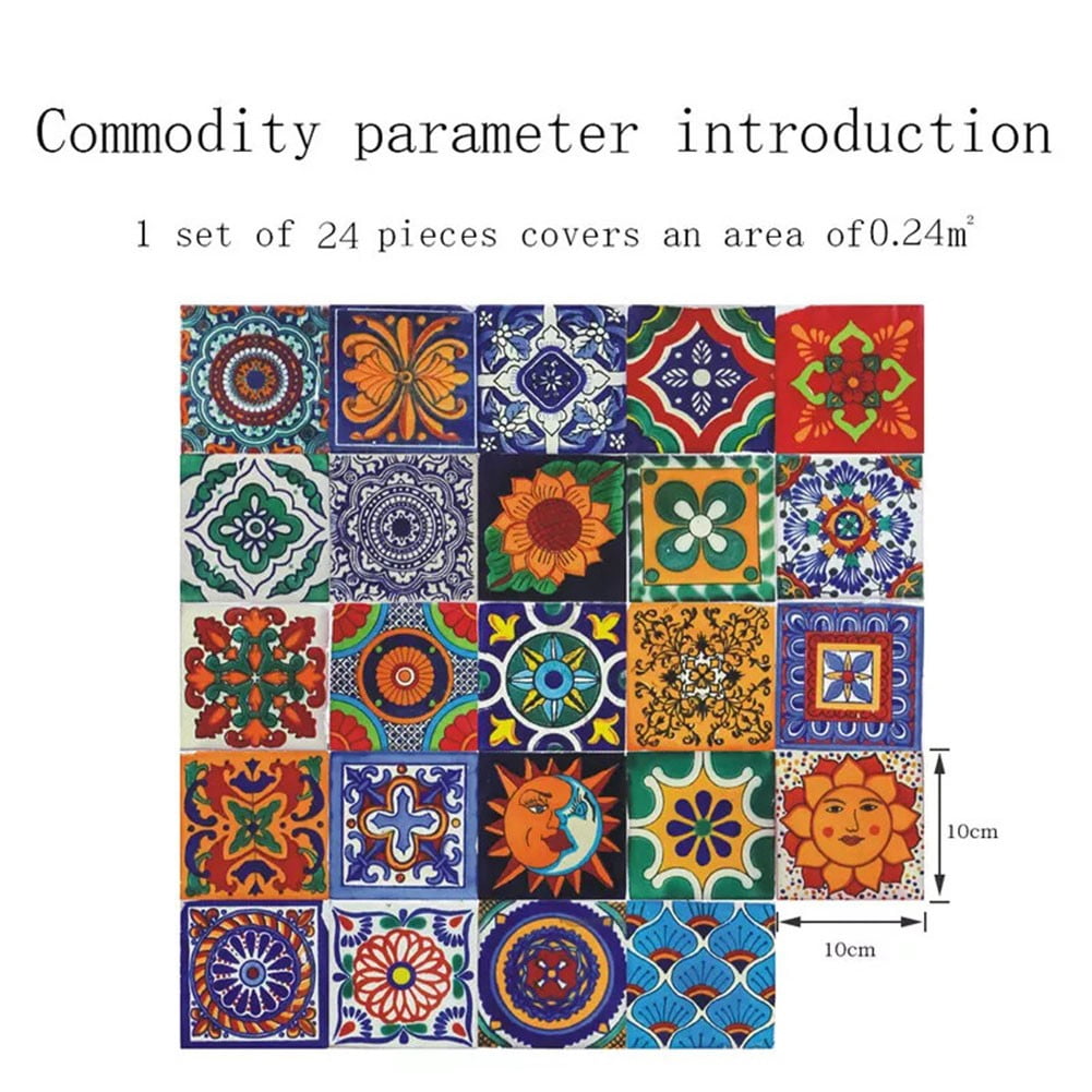 36 Pcs Mediterranean Mandala Peel & Stick Tile Stickers - 4x4 Inch Waterproof Backsplash Decals For Kitchen, Bathroom - View #5