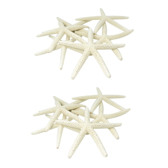 24PCS White Finger Starfish 7-10cm Decorative Five-Finger Starfish Natural Seashells Starfish Star Fish Shells Decorations White