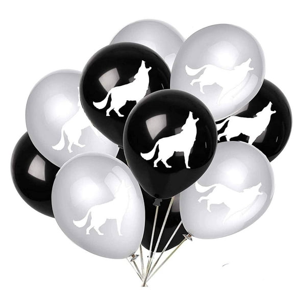 24PCS Wolf Latex Balloons for Wild Wolf Animal Theme Party Supplies-12inch Wolf Balloons Kids Birthday Party, Baby Shower, Festival Party Decorations