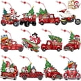 thumbnail image 1 of 24PCS Wooden Christmas Truck Ornaments, Red Truck Wooden Hanging Ornaments, Farmhouse Xmas Tree Decoration Holiday Parties Craft Supplies, 1 of 5