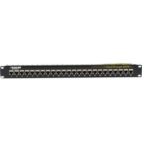 24PORT CAT6 FEED-THROUGH SHIELDED PATCH PANEL