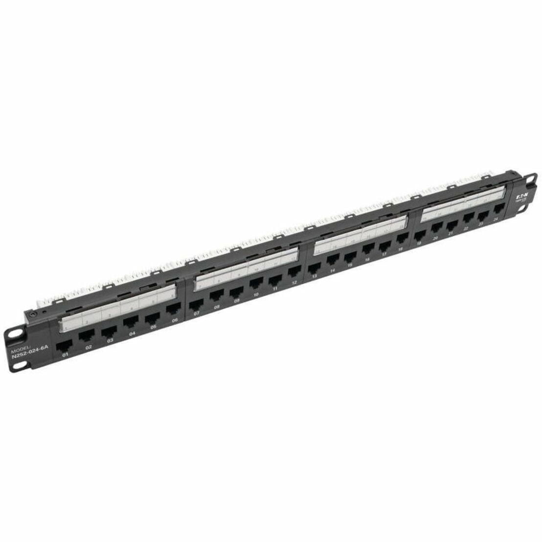 EATON TRIPP LITE SERIES 24-PORT 1U RACK-MOUNT CAT6A 110 PATCH PANEL WITH CABLE M