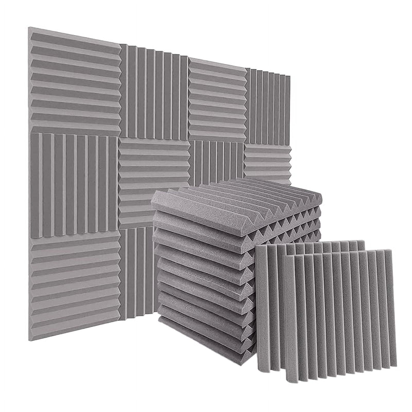 Acoustic Foam Panels - Pyramid Recording Studio Wedge Tiles - 2 X 12 X  12 Isolation Treatment for Walls and Ceiling (12 Pack, Black)