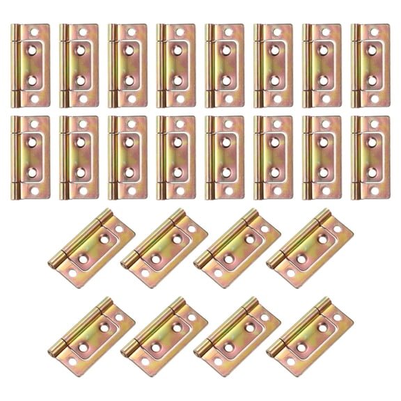 24Pack 2x1 Inch Door Hinges Non-Mortise No-Noise Plating, Color Zinc